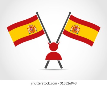Spain Crossed Flag Emblem Evil People