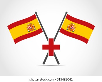 Spain Crossed Flag Emblem Hospital