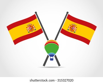Spain Crossed Flag Emblem Hot Balloon