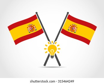 Spain Crossed Flag Emblem Innovation