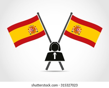 Spain Crossed Flag Emblem Judge