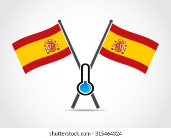Spain Crossed Flag Emblem Low Temperature