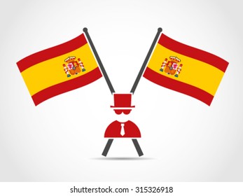 Spain Crossed Flag Emblem Mafia