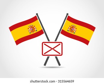 Spain Crossed Flag Emblem Mail