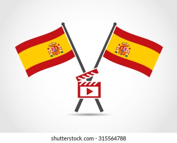 Spain Crossed Flag Emblem Movie Producer