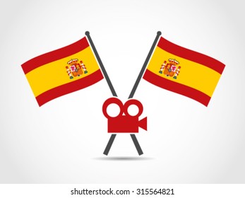 Spain Crossed Flag Emblem Movie Director