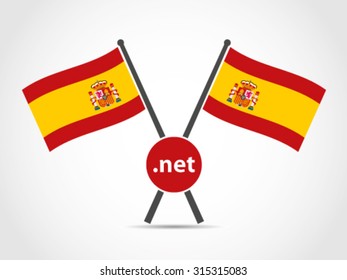 Spain Crossed Flag Emblem Network