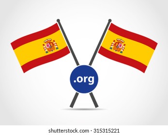 Spain Crossed Flag Emblem Organization