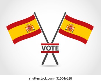 Spain Crossed Flag Emblem Vote