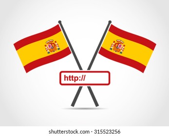 Spain Crossed Flag Emblem Website Address