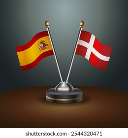 A tabela da Espanha e da Dinamarca sinaliza a relação com o plano de fundo do gradiente. Ilustração de vetor