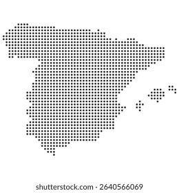 Spain dotted map, black dot map of Spain vector illustration	
