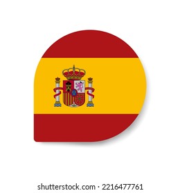  Spain drop flag icon with shadow on white background.