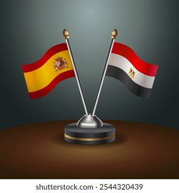 A tabela da Espanha e do EGITO sinaliza a relação com o plano de fundo do gradiente. Ilustração de vetor