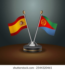 A tabela da Espanha e da Eritreia sinaliza a relação com o plano de fundo gradiente. Ilustração de vetor