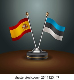 A tabela da Espanha e da Estônia sinaliza a relação com o plano de fundo do gradiente. Ilustração de vetor