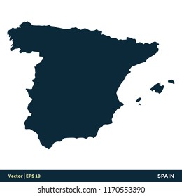 Spain - Europe Countries Map Vector Icon Template Illustration Design. Vector EPS 10.