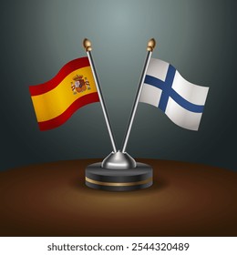 A tabela de Espanha e Finlândia sinaliza a relação com o plano de fundo do gradiente. Ilustração de vetor