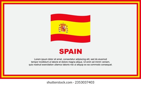 Spanien Vorlage für abstrakte Hintergrunddesigns für Flaggen. Spanien Independence Day Banner Social Media Vektorgrafik. Spanischer Banner