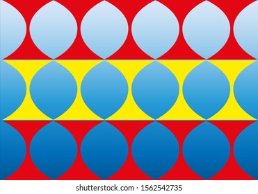 Spain flag background with blue holes.