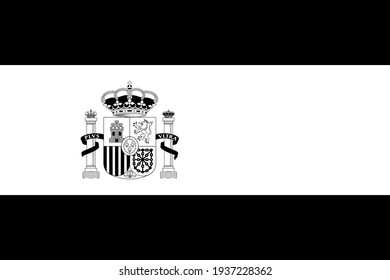 Vector de la versión en color blanco y negro de la bandera de España