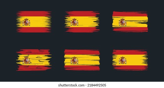 Spain Flag Brush Collection. National Flag