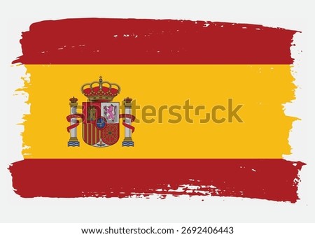 Spain flag brush paint texture vector icon