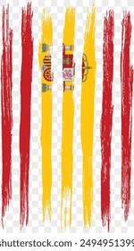 Spain flag brush paint textured isolated on png or transparent background. vector illustration  