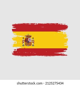 Spain flag brush stroke. National flag