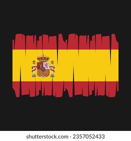 Spain flag with brush stroke vector Illustration