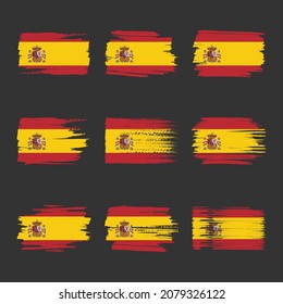 Spain flag brush strokes painted