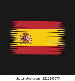 Spain Flag Brush Strokes Painted