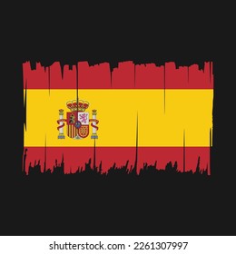 Spain Flag Brush Strokes Vector