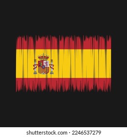 Spain Flag Brush Vector Illustration