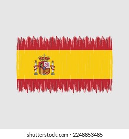 Ilustración de vectores de pincel de bandera de España
