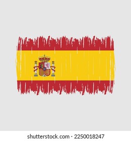 Ilustración de vectores de pincel de bandera de España