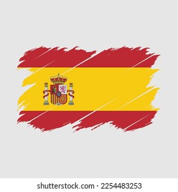 Spanien Flagge - Vektorgrafik mit Pinselspitze