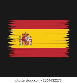 Spain Flag Brush Vector Illustration