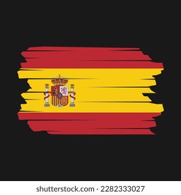 Spanien Flagge - Vektorgrafik mit Pinselspitze