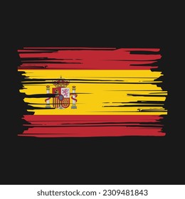 Spain Flag Brush Vector Illustration