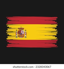 Spain Flag Brush Vector Illustration