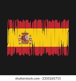 Spain Flag Brush Vector Illustration