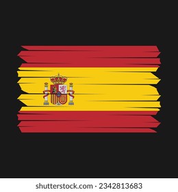 Spanien Flagge - Vektorgrafik mit Pinselspitze