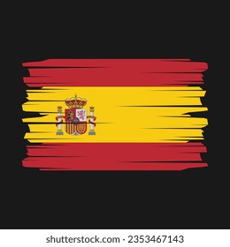 Spanien Flagge - Vektorgrafik mit Pinselspitze