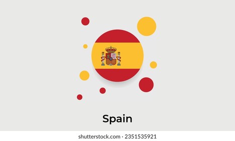 Spain flag bubble circle round shape icon colorful vector illustration