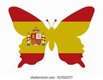 spain flag butterfly