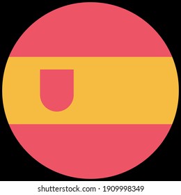 Spain flag button on black