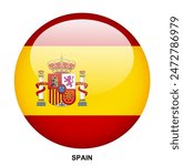SPAIN flag button on white background
