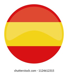 Spain Flag Button Round Vector Art Design Patriotic Symbol