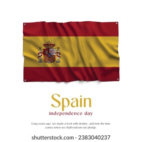 Spain Flag, Celebrating Independence Day. Abstract waving flag on white background Country Flag.